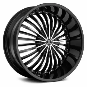 N19-2410z15mb 2 Crave Gloss Black With Machined Face 24x10 6x139.7 15 Wheels Set Of Rims