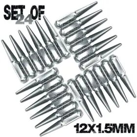 5296b20 50 Caliber Racing 12x1.5 24 Piece Silver Spike Lug Nuts 12x1.5mm Fits Passport Sequoia Tundra Colorado