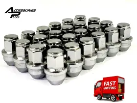 1009m Accessories Plus 20 Pcs 2018-2026 Ford Mustang Solid Chrome Factory Style Lug Nuts Ap #