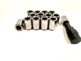 Ap-1805 Accessories Plus 20 Pc Chrome Racing Tuner Lug Nuts 12m X 1.50 With 8 Point Key Part #ap-1805