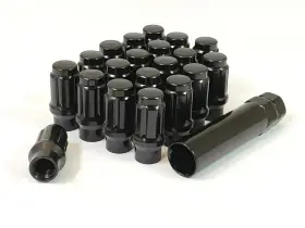 Ap-5654et-bk Accessories Plus Ap-5654bk-et 20 Pc Et Black Spline Tuner Lug Nuts 14m X 1.50 With 1 Key Part #