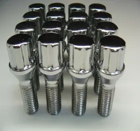Ap56820-28 Accessories Plus 20 Pc Audi Spline Chrome Lug Bolts Nuts Set 14mm X 1.50 28mm Length # 56820-28