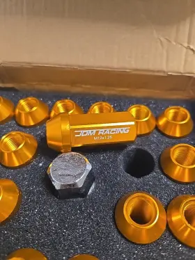 Lnb-6550rd-114-p4 Ajp Distributors 20 Pieces Orange M12 1.5 Jdm Racing Drifting Aluminum Closed End Lug Nuts
