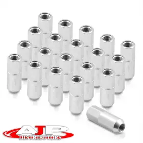 Lnb-6750sl-502-u5 Ajp Distributors 20 Pieces Silver M12 1.5 Jdm Racing Performance Open End Steel 60mm Lug Nuts