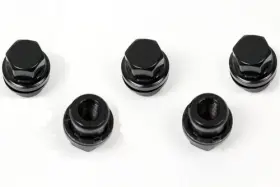 Nrc7415b Allmakes4x4 Nrc7415 Set X 5 - Black Wheel Lug Nuts Range Classic Defender Discovery 1