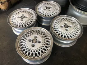Ar1924665 American Racing 14 Mesh Wheels Rims Vintage 192 92 White Polished Lip