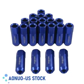 A099-blox1.5bl Aonuo-us 20pcs M12x1.5 Aluminum 60mm Tuner Racing Lug Nuts Fits Toyota Acura Honda Blue