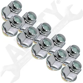 722233 Apdty Wheel Lug Nut Set Of 10 Thread Size 1/2-20 Dometop 3/4 Hex