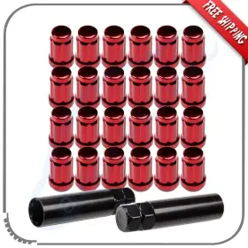 App112277009 App 24 Pcs Red 6 Spline 12x1.5 Lug Nuts 2 Keys Fits Toyota Tacoma 4runner Corolla