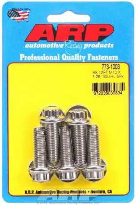 773-1003 Arp Stainless Steel Bolt Kit 10mm X 1.25 30mm 12-point Set Of 5