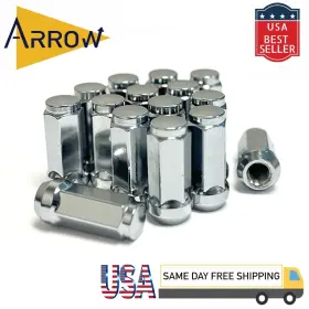 5454xl Arrow 24pcs 2 Inch Chrome 14x1.5 Bulge Acorn 3/4 Hex Size Fits Silverado/sierra 2007-2024
