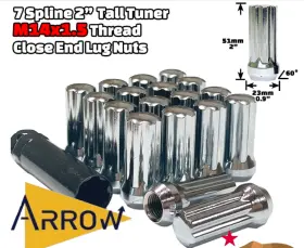 5654dn Arrow 24pcs Chevy Gmc Silverado Sierra 2500 3500 Chrome 14x1.5 Spline Lug Nuts 1 Key