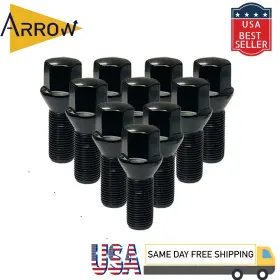 17mmhex Arrow Cs2069/28b 20pcs Black M14x1.5 Cone Seat Lug Bolt 28mm Shank/17mmhex Fit Genesis Gv70