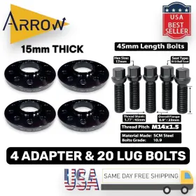 Hcs5112 Arrow 4 4x 30mm Wheel Spacers 5x112mm C.b 66.56mm And Bolt 14x1.5 Fit Mercedes Stock