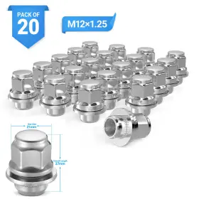 M12x1.25 Arrow T5457m 20 Pc Oem Lug Nut Chrome Fit Nissan Np300/nv350/pathfinder/titan/xterra