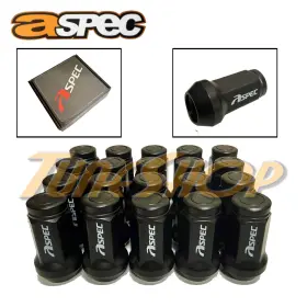 Asp-h171215bk Aspec Products A Spec 20 Pcs 17hex 40mm Wheel Lug Nut 12x1.5 1.5 Acorn Rim Closed End Black M