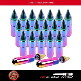 Ass11228905 Asspeedfather 20 M12x1.5 Neo Chrome Spike Tuner Extended Lug Nuts For Honda Accord Civic Fit
