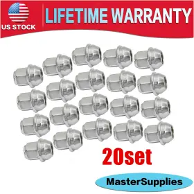 Cv6z1012c Atuotpo Acpz1012h For Ford Fusion Focus Escape Mkc Mkz 20x 12x1.5 Chrome Acorn Tuner Lug Nuts New