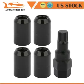Autopartsclub2018 Apc131276001 4 Set Of Wheel Locking With 1 Tool M12x1.5 Black Fits Acura Honda Civic S2000
