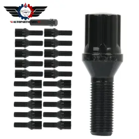 Sunion119528 Autopartsunion 20pcs M12x1.25 With 1 Key Wheel Lug Studs Shank 28mm Black Fits Jeep Renegade