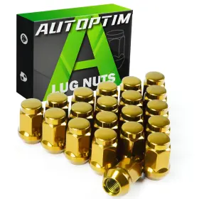 Lnap0152 Autoptim Lug Nuts M12x1.5 Gold 20pcs 3/4 Hex Short Tire Nut 2006-2019 2000-2019