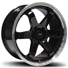 Av0618855h35gbl Avid1 18x8.5 Black Polished Wheel Av6 5x4.5 35