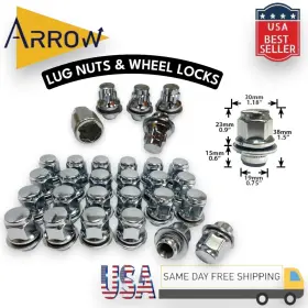 T5455m Aw 20x Chrome Oem Lug Nut And Locks 12x1.5 Fit Mag/flat Seat For Toyota/lexus Wheels