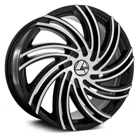 Aza-514228551121143 Azara 38bm Aza-514 Wheels 22x8.5 38 5x114.3 74.1 Black Rims Set Of 4