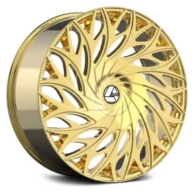Aza-52522853838ng Azara Aza-525 Wheels 22x8.5 38 5x120.65 74.1 Gold Rims Set Of 4