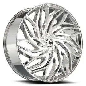 Aza-53726955722nc Azara Aza-537 Wheels 26x9.5 22 6x139.7 87.1 Chrome Rims Set Of 4
