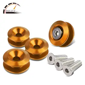 Br-9035-or-14 Bezt 4pcs Orange Bumper Quick Release Fastener Kit Round For Trunk Fender Hatch