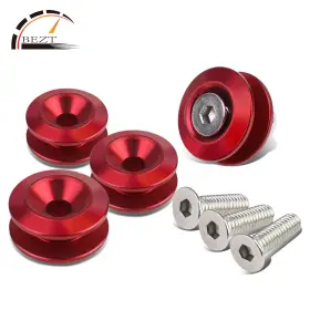 Br-9035-rd-17 Bezt 4pcs Red Bumper Quick Release Fastener Kit Round For Trunk Fender Hatch