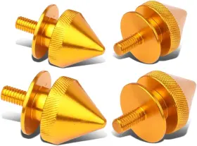 Br-9036-or-25 Bezt 2 Pair 24mm 28mm Orange Aluminum Spiky Style Bumper Quick Release Fastener Kit