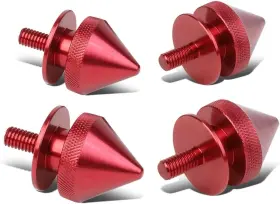Br-9036-rd-28 Bezt 2 Pair 24mm 28mm Red Aluminum Spiky Style Bumper Quick Release Fastener Kit