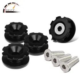 Br-9037-bk-30 Bezt 2 Pair 24mm 11mm Black Aluminum Gear Style Bumper Quick Release Fastener Kit