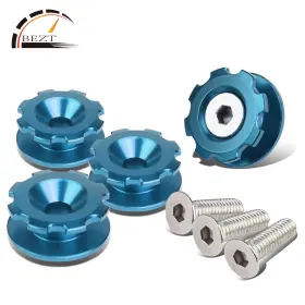 Br-9037-lb-35 Bezt 2 Pair 24 11 Mm Light Blue Aluminum Gear Style Bumper Quick Release Fastener Kit