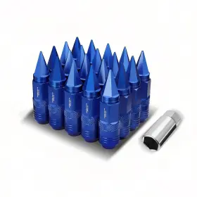 Lgnt-005 Bezt 20pcs M12 X1.5 21mm Od/ 81mm Height Open Closed End Spiky Tall Lug Nuts Blue