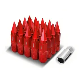 Lgnt-006 Bezt 20pcs M12 X 1.5 21mm Od/ 81mm Height Open Closed End Spiky Tall Lug Nuts Red