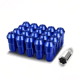 Lgnt-008 Bezt 20pcs Aluminum M12 X 1.25 24mm Od/ 50mm Height Closed End Lug Nuts Set Blue