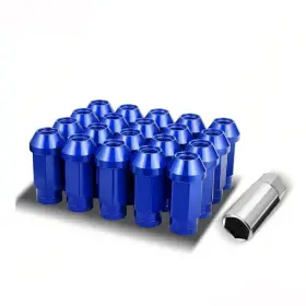 Lgnt-017 Bezt 20pcs Aluminum M12 X 1.5 24mm Od/ 50mm Height Closed End Lug Nuts Set Blue