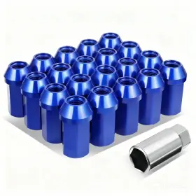 Lgnt-020 Bezt 20pcs Blue Aluminum M12 X1.25 25mm Od 42mm Height Closed End Lug Nuts Set