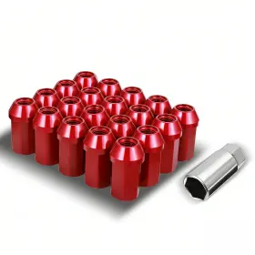 Lgnt-021 Bezt 20pcs Red Engineering M12 X1.25 25mm Od/ 42mm Height Closed End Lug Nuts Set