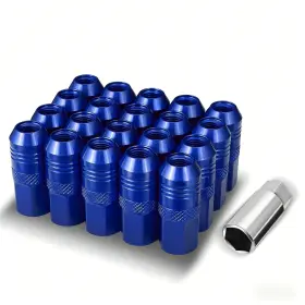 Lgnt-026 Bezt 20pcs Blue Engineering M12 X1.25 21mm Od/ 50mm Height Open End Lug Nuts Set
