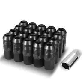 Lgnt-028 Bezt 20pcs Black Engineering M12 X1.5 21mm Od/ 50mm Height Open End Lug Nuts Set