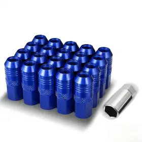 Lgnt-029 Bezt 20pcs Blue Engineering M12 X1.5 21mm Od/ 50mm Height Open End Lug Nuts Set