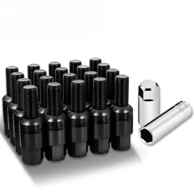 Lgnt-031 Bezt 20pcs Black Aluminum M14x1.5 23mm Od/ 76mm Hieght Closed End Lug Nuts With Cap