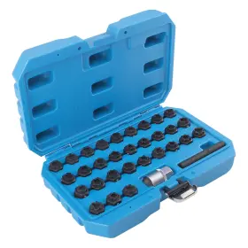 L19on0 Bfo 32pcs Wheel Lock Lug Nut Master Key Removal Socket Tool Kit For Mercedes Benz