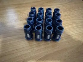 Bwr-ln-blv2 Blackworks Racing Blue Aluminum Lug Nuts 12x1.5mm 16 Pcs V2