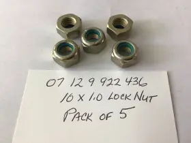 07129922436 Bmw 10 Mm Locknut Pack Of 5 Oem New