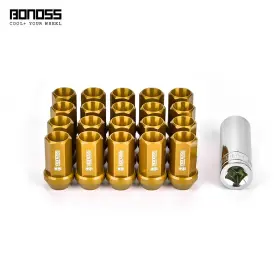1415hex19 Bonoss 20 Gold M14x1.5 Wheel Nuts For Ford Mustang Chevy Camaro Cadillac Gmc